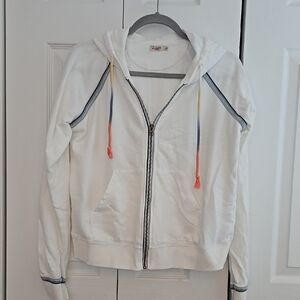 Faherty White Hoodie with Colorful Drawstrings